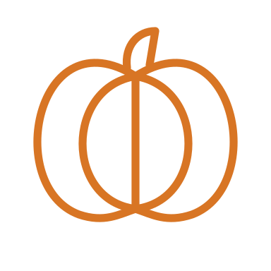 Dekorativt orange græskar uden ansigt