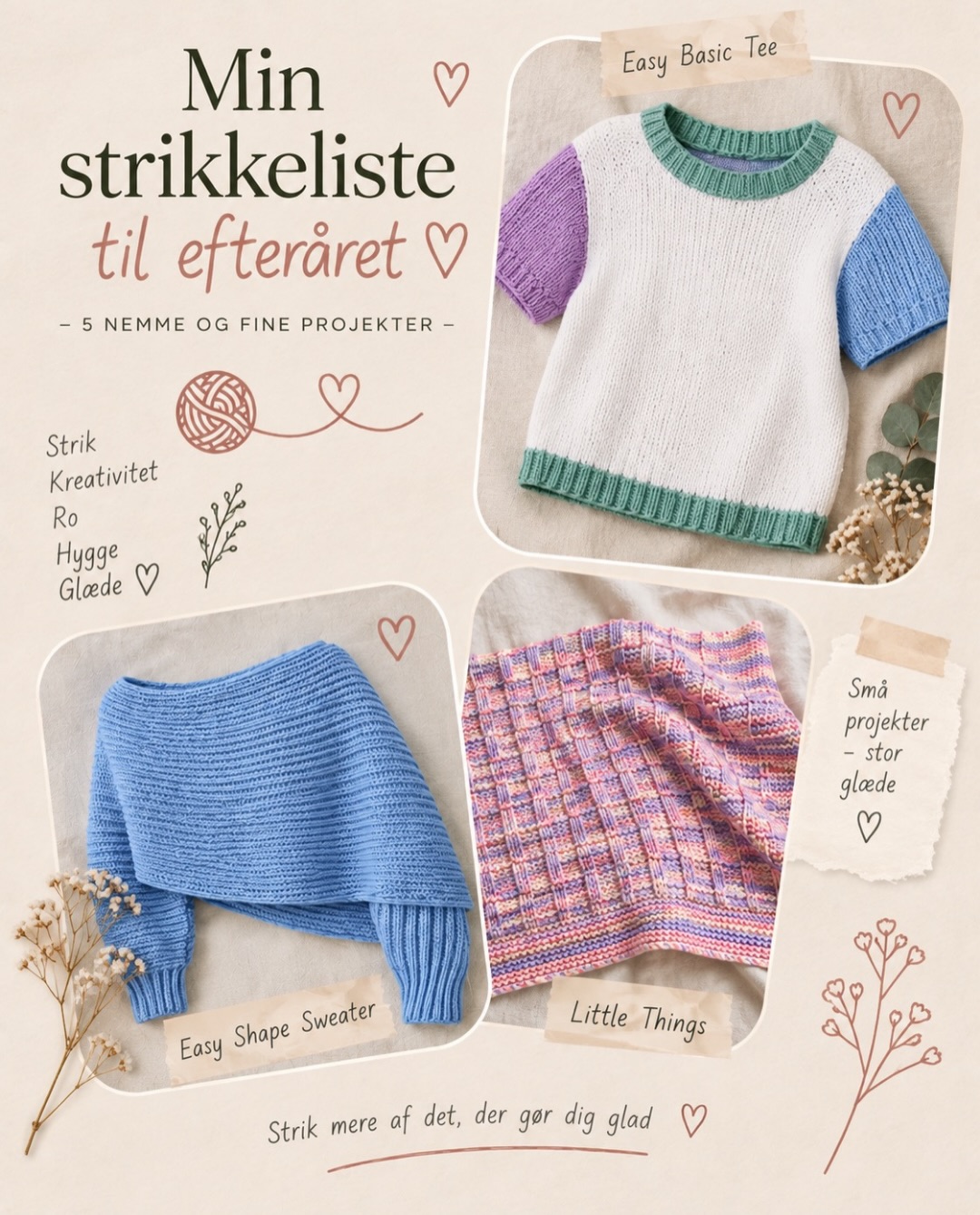 Min strikkeliste til efteråret 🍂🧶

5 projekter jeg virkelig gerne vil nå at strikke d...